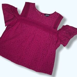 Project Runway Pink lace Cold Shoulder Top Sz XXL